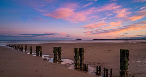 Youghal Beach a sunset