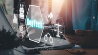 RegTech, Regulation Compliance financial control modern internet technology concept, Person working on laptop computer with RegT