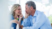 Romantic couple in restaurant