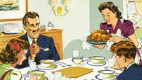 Mother Serving Dinner to Her Family