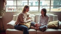 Mother and daughter talking