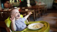 Boy has a lunch