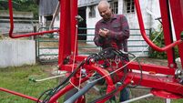 A farmer injured by a piece of farm equipment.