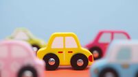 Colorful wooden cars