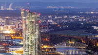 The European Central Bank skyscraper in the city of  Frankfurt Main, Germany