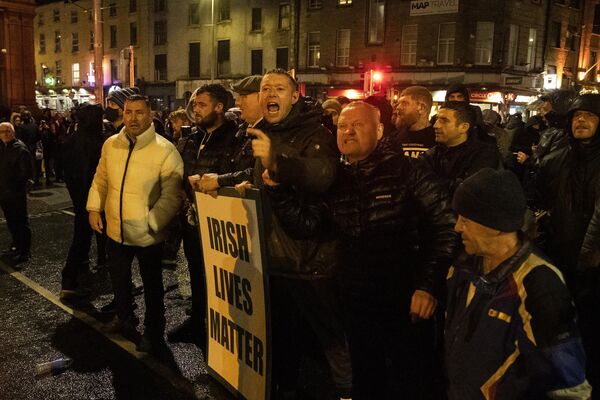 Protesters in Dublin city centre on Thursday night. Picture: Colin Keegan/Collins Dublin Protesters in Dublin city centre on Thursday night. Picture: Colin Keegan/Collins Dublin