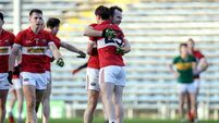 Darragh O'Sullivan and Mikey Geaney celebrate after the game 26/11/2023