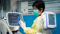 Doctor medical care patient on bed in hospital