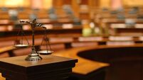 Decorative Scales of Justice in the Courtroom