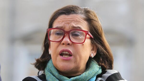 Sinn Fein president Mary Lou McDonald accused Ms McEntee of 'brazen arse-covering'. Picture: Gareth Chaney/Collins Sinn Fein president Mary Lou McDonald accused Ms McEntee of 'brazen arse-covering'. Picture: Gareth Chaney/Collins